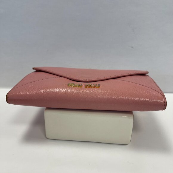 Miu Miu Pink Madras Leather Envelope-style Wallet Clutch - Preowned - Picture 4 of 14